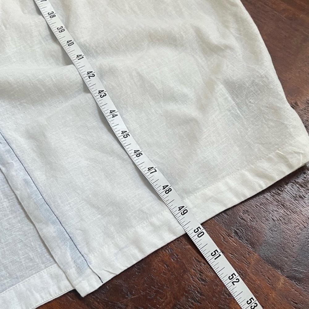 ANTHROPOLOGIE Short Sleeve Collared Linen Maxi Shirt Dress Colorblock W&B XS - Picture 14 of 15